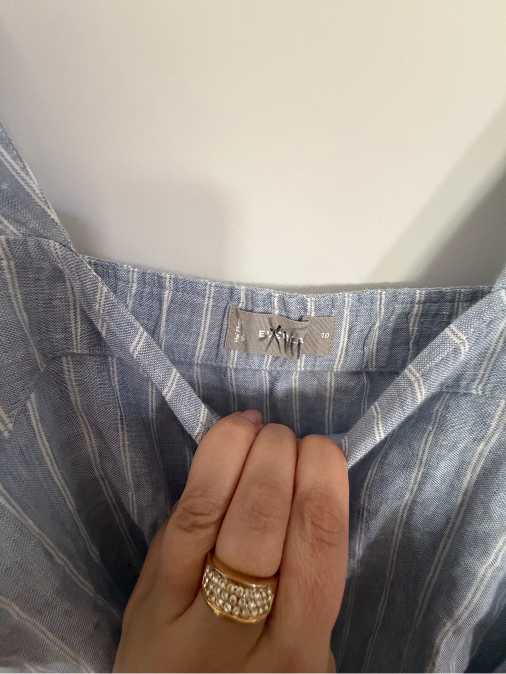 Everlane Light Blue and White Striped Linen Jumpsuit the picnic size 10 - Picture 3 of 8